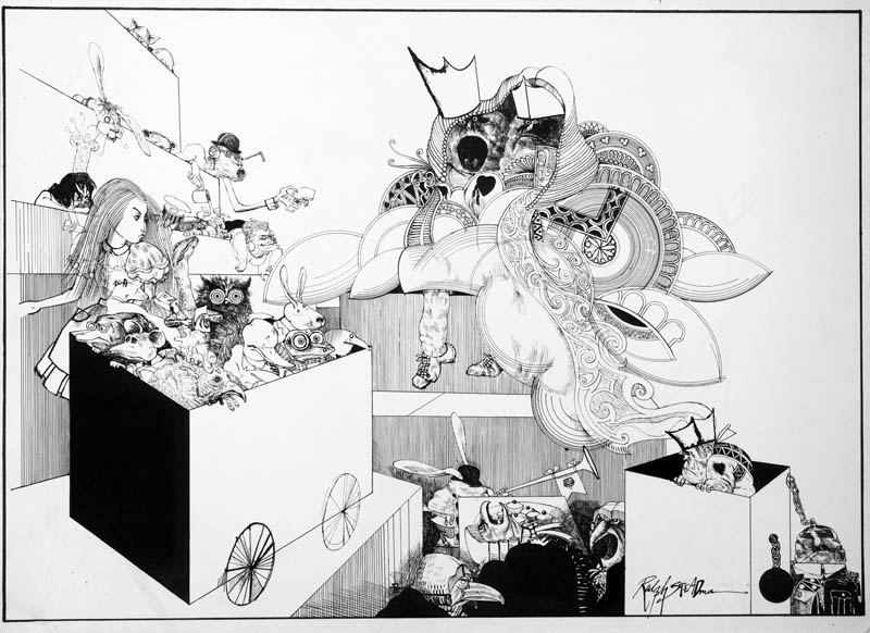 Illustration for article titled Ralph Steadman's artwork for Alice in Wonderland takes you to Gonzoland
